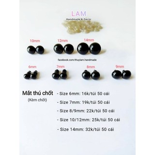 Mắt thú nhựa chốt loại đẹp