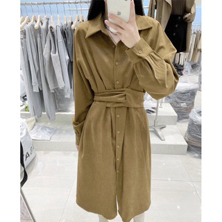 Đầm sơ mi đan eo dáng dài thanh lịch