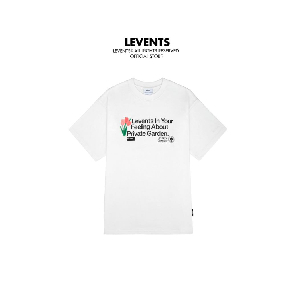 Áo Thun Levents Pixel Flower Tee/ White 100% Cotton Unisex T-shirt Oversized