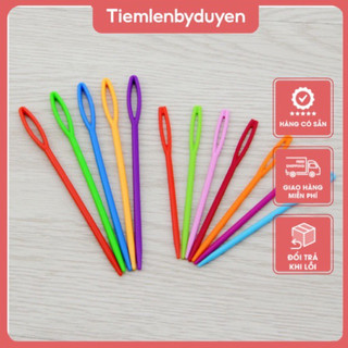 Set 3 kim khâu len, chỉ sợi lớn nhựa