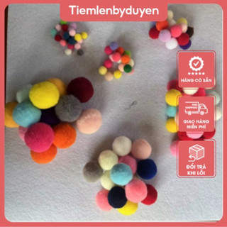 Túi 1000 hạt pom pom nhiều màu size 1cm/ 1.5cm