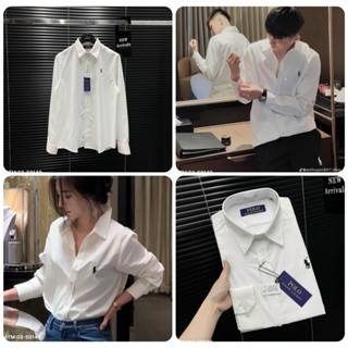 Áo sơ mi nam dài tay thêu hình ngựa cao cấp - Áo sơ mi nam polo trắng trơn thêu logo ngựa cao cấp