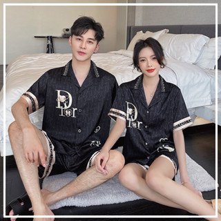  Bộ đồ ngủ bộ đồ lụa mùa hè  xuân thu cộc tay quần đùi  cho nam nữ sz từ 40-85 kg 