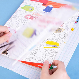 Set 10 Decal bọc vở cao cấp trong suốt Deli - 10 chiếc - Phù hợp với nhiều loại sách vở - EH830 / 70602 / 70603