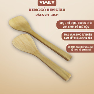 Xẻng gỗ xào nấu đảo xới cơm Kim Giao cao cấp kháng khuẩn chịu nhiệt VIMILY