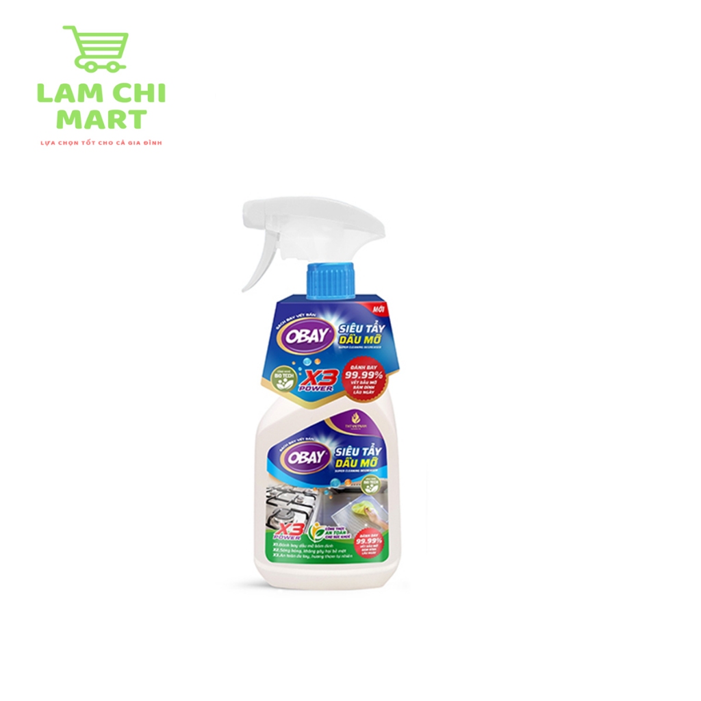 Siêu tẩy dầu mỡ X3 Power Obay 450ml