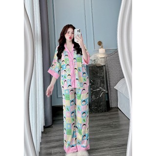 PYJAMA NỮ LỤA XƯỚC MARUKO CÁNH DƠI - đồ bộ mặc nhà