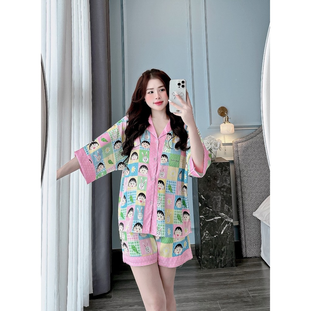 PYJAMA NỮ LỤA XƯỚC MARUKO CÁNH DƠI - đồ bộ mặc nhà