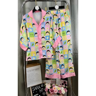 PYJAMA NỮ LỤA XƯỚC MARUKO CÁNH DƠI - đồ bộ mặc nhà