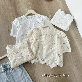 Áo thô boy đính nơ cổ tròn gấu lượn hàng qc ms16711