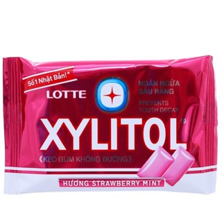  kẹo cao su gum không đường Xylitol hương straberry mint 