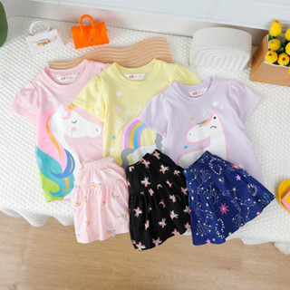 Set bộ quần váy bé gái Janeshop, Bộ áo cotton chân váy có quần xuất dư xịn sò mềm mát