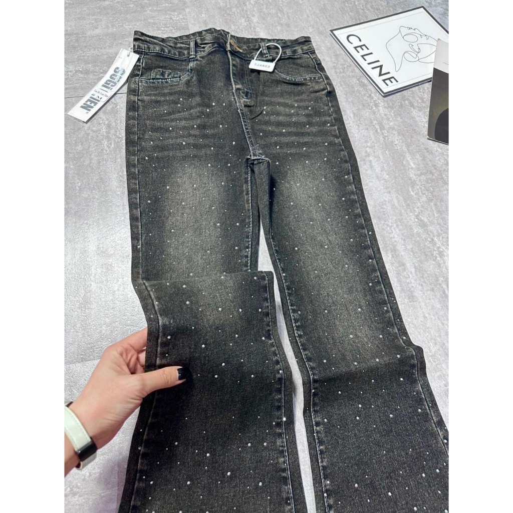 g Quần Jeans Nữ Ống Loe Đính Full Đá Sang Chảnh CỰC HOT. Quần Bò Đính Đá Bling Form Ôm Ống Loe cho nàng khoe dáng d | BigBuy360 - bigbuy360.vn