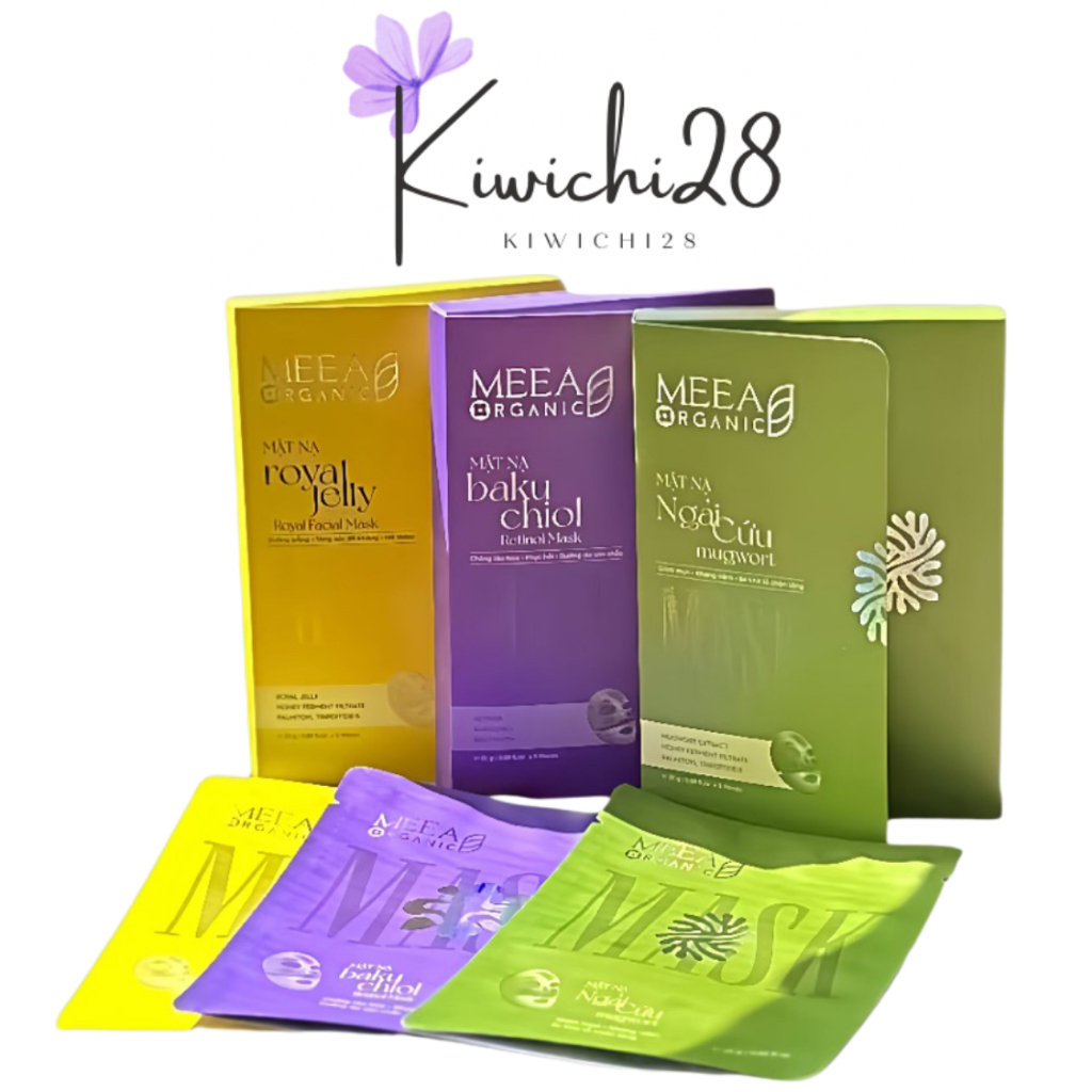 Mặt Nạ Meea Organic Thạch Tươi Royal Jelly Hỗ Trợ Trắng Da Thâm Nám Hộp 5 Miếng