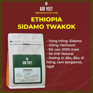 Cà phê Ethiopia Sidamo Twakok - Cà phê Specialty - Gói 250gr - Gió Việt Coffee Roaster