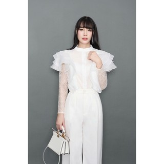 Set áo ren phối bèo tiểu thư sang trọng - Angel V