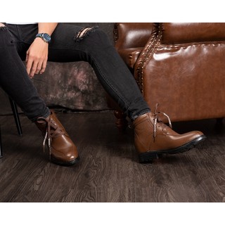 [8CM] Giày Độn Nam T107 Nâu Vằn - Ít Dốc Mang Thoải Mái Hơn