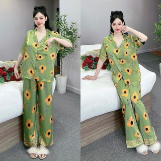 Đồ bộ nữ ANH MỸ pijama mặc nhà , đồ ngủ nữ lụa latin cao cấp bigsize SP0065