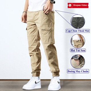 Quần Jogger Kaki Túi Hộp Nam Cao Cấp VICENZO Cạp Chun Bo Gấu Vải Cotton Dày Dặn, Quần Kaki Jogger Nam Túi Hộp