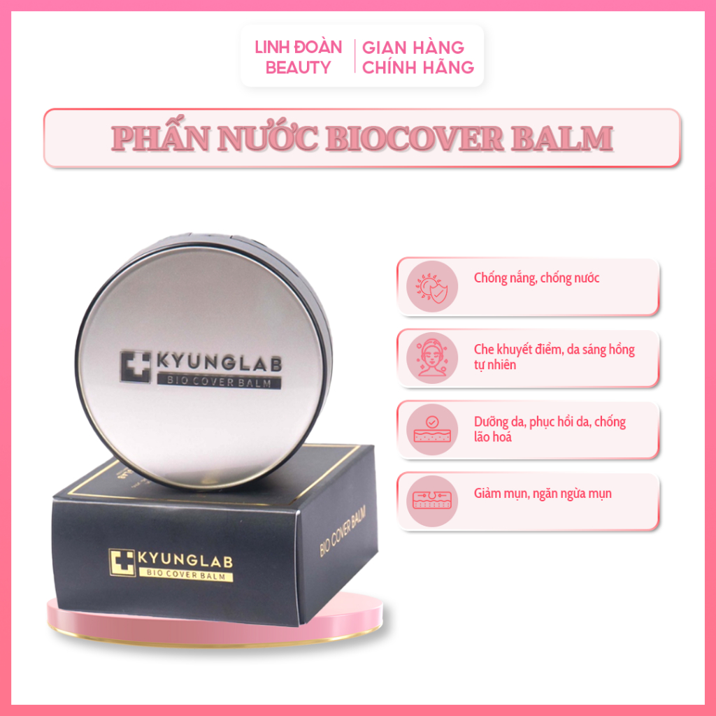 Phấn Nước KyungLab - Phấn Nước BioCover Balm  Che Khuyết Điểm Tốt, Da Sáng Hồng Tự Nhiên