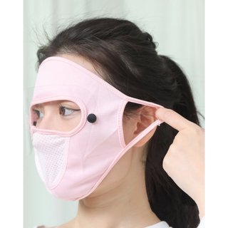 Khẩu trang vải cotton có kính chắn gió, khói bụi  -  Khẩu trang ninja vải nỉ có kính bảo vệ mắt 2in1 chống nắng