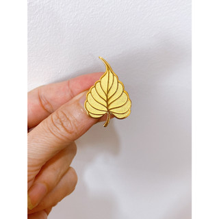 Huy hiệu cài áo lá bồ đề mạ vàng 24k