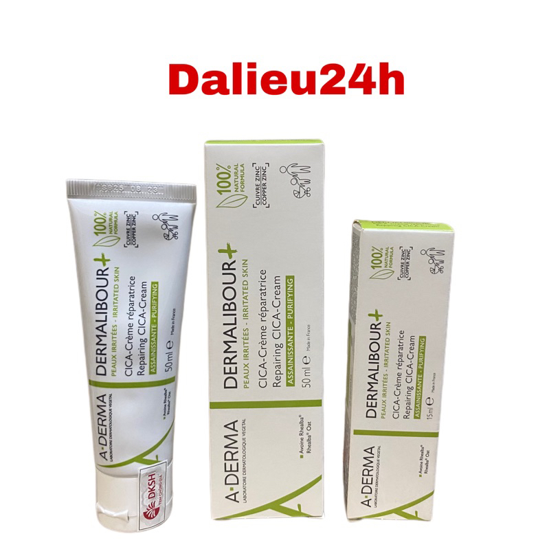Kem dưỡng phục hồi da Aderma Dermalibour  Repairing Cream cica 50ml