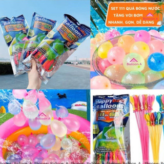 Bóng nước Bóng bay nước 111 quả Bóng nước chùm Bong bóng nước Bóng nước được lắp sẵn vào 3 chùm và 1 đầu nối vòi nc 