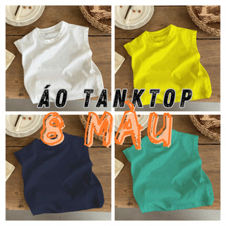 Áo thun trẻ em sát nách elio trơn, áo thun sát nách trơn cho bé 7kg đến 30kg tanktop 8 màu