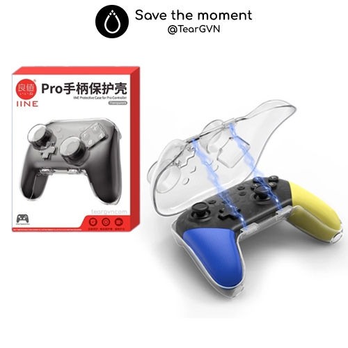 Hộp cứng trong suốt IINE đựng tay cầm Switch Pro Controller đóng mở bằng nam châm từ tính cho Nintendo Switch