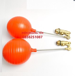 Van phao đồng, phao cơ đồng ngắt nước ren 21 27 bóng nhựa cam