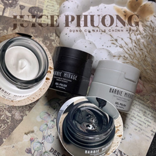 GEL VẼ TRẮNG ĐEN BARBIE MIRAGE CAO CẤP CHUẨN MÀU - Gel vẽ nổi 7g - Gel vẽ móng họa tiết trang trí nail chất đậm đặc