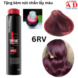 Thuốc nhuộm tóc Goldwell Topchic 6RV đỏ tím cực đẹp 250ml(chưa gồm Oxy)