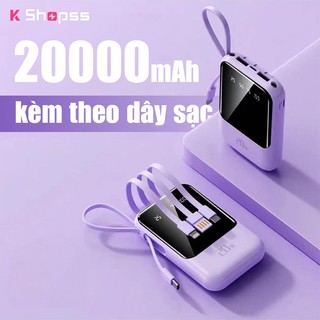 Sạc Dự Phòng 20000mAh 66W 20000mAh dung lượng lớn siêu nhỏ gọn tích hợp sẵn bốn dây sạc sạc nhanh siêu tốc PD66W