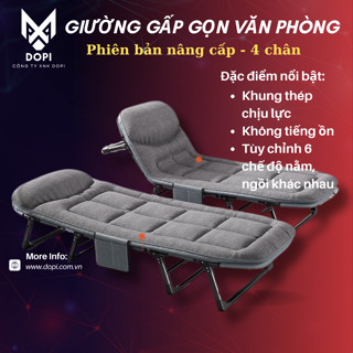 [ Bản Nâng Cấp ] Giường ngủ gấp gọn DoPi có đệm  Ghế thư giãn ngủ trưa văn phòng Khung thép chống rỉ Trọng tải 150kg