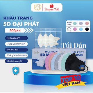 Sỉ 600 Chiếc khẩu trang Đại Phát(DP) Túi Dán 3 lớp cao cấp, Chống tia UV, Chống nắng,Lọc bụi mịn