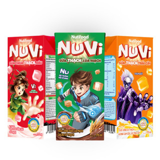 Thùng 48 hộp sữa Nuvi có thạch 180ml (các loại)