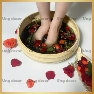 Chậu ngâm chân, ngâm tay  bằng tre size 15, 20,25,30,35cm cho tiệm nail, spa, gội đầu dưỡng sinh Ưng decor