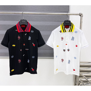 Áo Polo Nam cổ bẻ bo màu phối thêu hình item chất Cotton cao cấp PL01P
