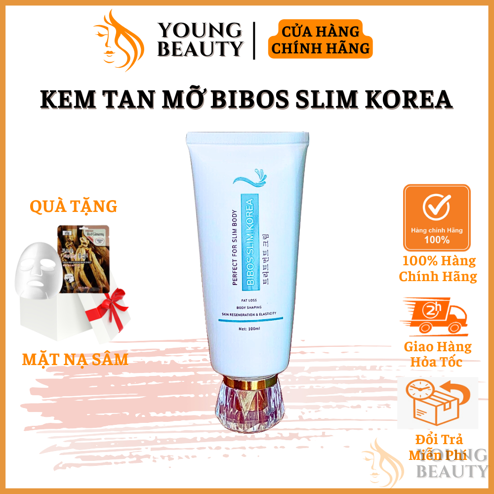 Kem tan mỡ BIBOS SLIM KOREA - Kem BIBOS SLIM giúp giảm mỡ bụng rạn da hiệu quả (Tặng kèm thước dây) - YOUNG BEAUTY