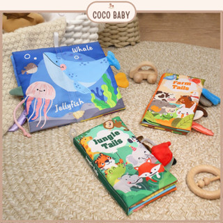 Đồ chơi vải sột soạt, kích thích trí não, phát triển vận động tinh thông qua tìm hiểu ĐUÔI con vật an toàn cho bé