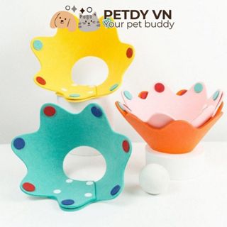 Loa chống liếm, vòng chống liếm siêu nhẹ cho thú cưng chó mèo hình vương miệng, hình bông hoa