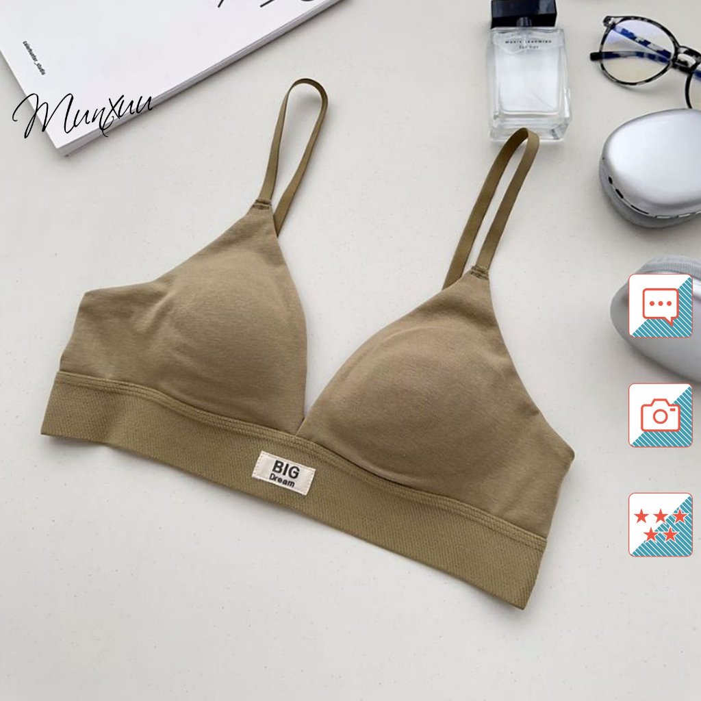 Áo lót nữ MUNXUU chất cotton không gọng BIG Dream đệm mỏng cúp tam giác nâng ngực nhẹ nhàng - AV102