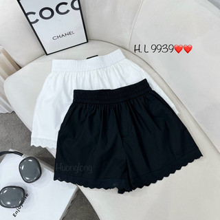 Quần đùi,quần sooc thô cạp chun pha gấu ren trẻ trung hàng qccc