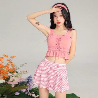 Bộ đồ bơi bikini hai mảnh chân váy màu sắc trẻ trung năng động