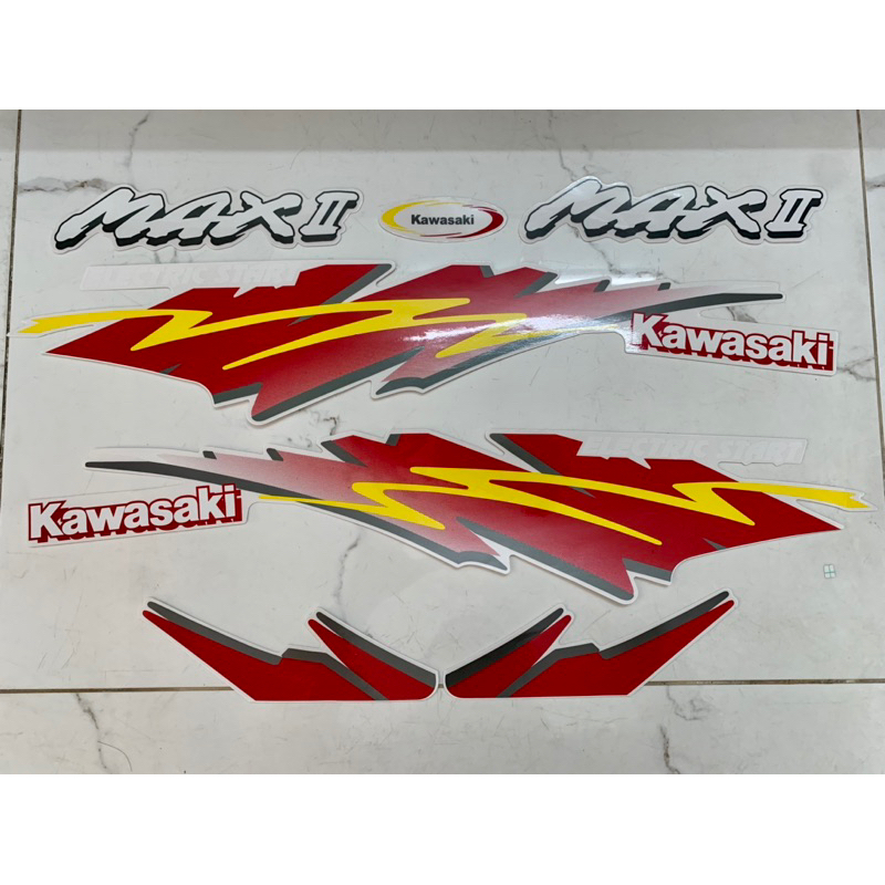 Bộ tem Kawasaki max 2 đời đầu màu đỏ hàng nhập Thái Lan chất lượng cao dành trang trí riêng cho dòng