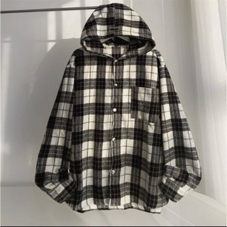 Áo Khoác Sơ Mi Unisex Có Nón Chất Kate Dày Mịn Mát From Rộng Cực Đẹp