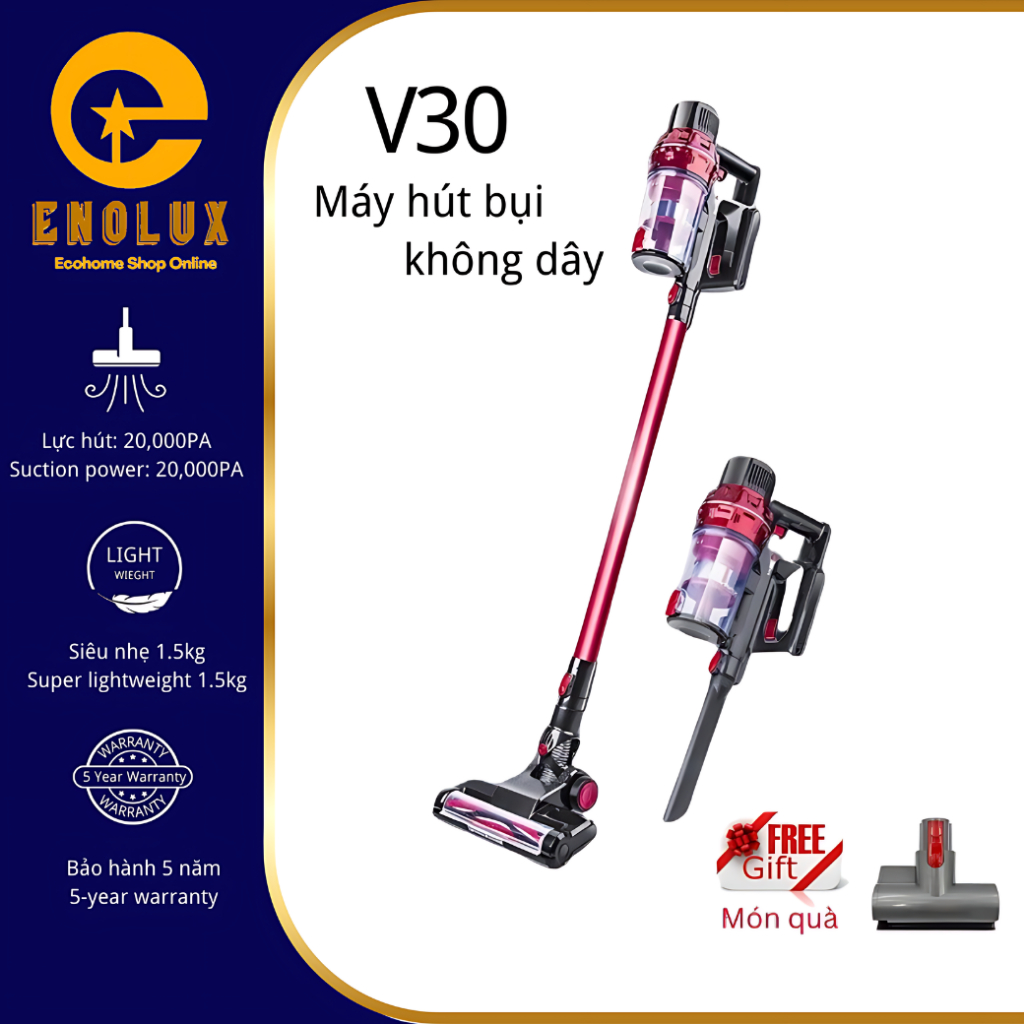 Máy hút bụi không dây ENOLUX V30/ Hyper V50 hoàn toàn mới. Máy hút bụi gia đình,Máy hút bụi cầm tay.