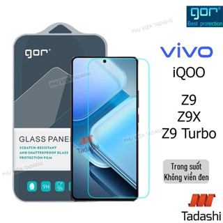 Kính Cường Lực Gor Vivo iQOO Z9 5G/ Z9 Turbo/ Z9X, iQOO 12/ 11, iQOO Neo9 Trong Suốt Vuốt Mượt 9H/ Vát 2.5D - Hãng Gor