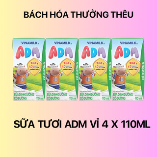 Sữa dinh dưỡng Vinamilk ADM Có Đường - 4 hộp X 110ml